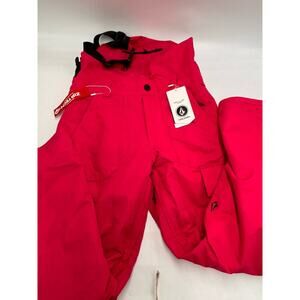 New Kids  Youth Large Volcom Barkley Insulated Bib Overall Pink Ski Snowboard